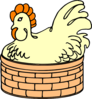 Hen In Basket Clip Art